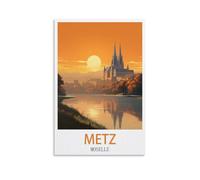LNHZGNJNH Poster vintage Metz Moselle sur toile pour décoration de salon, chambre à coucher (20 x 30 cm)
