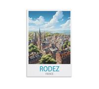 LNHZGNJNH Rodez Poster de voyage vintage sur toile Motif France 30 x 45 cm