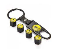 LNHZX 4 Bouchons de Valve de Voiture pour Ferrari Roma Portofino F8 458 488 F12 FF 575M F430, Couvercle de Valve hermétique en Alliage d'aluminium