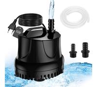 Lnicez Pompe a Eau 15W 800L/H Pompe Aquarium Ultra Silencieuse Pompe Bassin avec 1.5m Câble, tuyau de 1m, 2 buses Pompe à Eau Submersible Pour Fontaines,Jardins,Baignoires, étangs