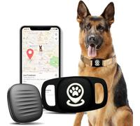 Lnicez Traceur de localisation pour chiens, étiquette intelligente avec couverture améliorée, fonctionne sans heurt avec l'application Trouver mon, sans frais mensuels, Noir Pas de GPS, iOS uniquement