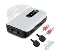 LNIDEAS Pompe à air d'aquarium rechargeable avec double sortie pour la pêche en plein air et les pannes de courant, débit réglable 1,5 l/min x 2, ultra silencieuse (double sortie)