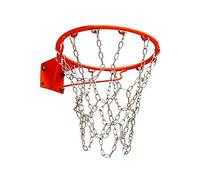 LNIM Filet de Basket-Ball en Acier Inoxydable, 12/13 Crochets Anti-Chute, chaîne de Remplacement Robuste, pour Panier de Basket-Ball intérieur/extérieur, Sport, Tous Les Temps (Argent, 12 Crochets)