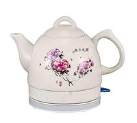 LNJZMDSS Bouilloire Électrique en Céramique sans Fil, 1000W, Base Détachable Rapide, Mise Hors Tension Automatique, Bouilloire Rétro 1L