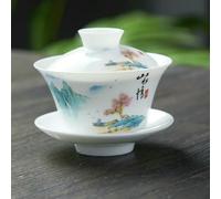 LNKUGN Traditions Gai Wan Service à thé os thé Gaiwan thé Porcelaine Ensemble de Pots, de soupeière, Tasse à thé Kung Fu, Service à thé