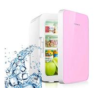 LNLN 10L RéFrigéRateur De Voiture, Camping Mini RéFrigéRateur, 12V / 220V Maison De Voiture à Double Usage, Boisson RéFrigéRéE Isolation des Aliments Frais Fruits Voyage Out,Pink