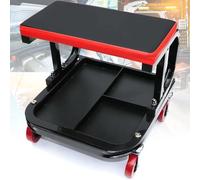 Lnlscle Chaise D'atelier, Tabouret De Mécanicien À roulettes avec Plateau D'outils Et Roues, Outils pour Réparation Automobile, Siège À roulettes pour Garage, Atelier, Réparation Automobile