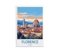 LNMNJESG Florence Italy Poster vintage sur toile pour salon, chambre à coucher 20 x 30 cm