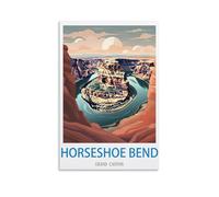 LNMNJESG Impression sur toile vintage motif fer à cheval Bend Grand Canyon 20 x 30 cm