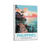 LNMNJESG Poster de voyage vintage des Philippines - Impression sur toile pour salon, chambre à coucher - 20 x 30 cm