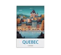 LNMNJESG Poster de voyage vintage Québec Canada - 50 x 75 cm - Décoration murale pour salon, chambre à coucher