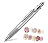 Lnngub Outil de pointillage 5 en 1 avec stylo à bille, stylos à pointiller les ongles avec marquage de taille et tête de pression pour peindre des pierres précieuses, dégradé de poudre chromée