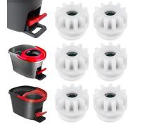 Lnngub Spin Mop Lot de 6 pièces de rechange en plastique pour balai à serpillère rotative 2,5 cm pour O-Cedar/Vileda Easywring RinseClean (blanc)