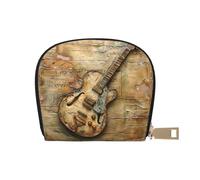 LNNIUK Joli portefeuille imprimé guitare pour cartes de crédit et cartes de visite pour homme et femme, taille compacte pour adultes, blanc, One Size