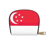 LNNIUK Portefeuille imprimé drapeau de Singapour pour cartes de crédit et cartes de visite pour homme et femme, taille compacte pour adultes, blanc, One Size