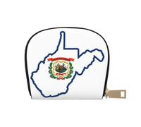 LNNIUK Portefeuille pour cartes de crédit et cartes de visite avec drapeau de l'État de Virginie-Occidentale pour homme et femme Taille compacte pour adultes, blanc, One Size