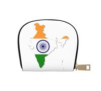 LNNIUK Portefeuille pour cartes de crédit et cartes de visite avec drapeau de l'Inde pour homme et femme Taille compacte pour adultes, blanc, One Size