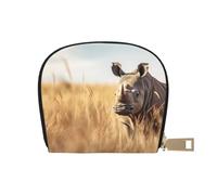 LNNIUK Portefeuille pour cartes de crédit et cartes de visite Motif animal rhino1 pour homme et femme Taille compacte pour adultes, blanc, One Size