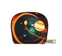 LNNIUK Portefeuille pour cartes de crédit et cartes de visite Motif système solaire Jupiter Saturne pour homme et femme Taille compacte pour adultes, blanc, One Size