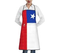 LNNIUK Tablier de cuisine imprimé drapeau du Chili avec poche pour homme et femme, blanc, taille unique