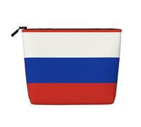 LNNIUK Trousse de maquillage avec motif drapeau russe pour sac à main, pochette à cosmétiques, grande trousse de voyage en toile, noir, One Size