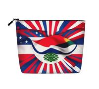 LNNIUK Trousse de maquillage en toile avec fermeture éclair Motif drapeau du Costa Rica, noir, One Size
