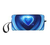 LNNIUK Trousse de toilette de voyage avec fermeture éclair Motif cœur Bleu layette