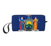 LNNIUK Trousse de toilette de voyage avec fermeture éclair Motif drapeau de l'État de New York