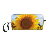 LNNIUK Trousse de toilette de voyage avec fermeture éclair Motif tournesol Garden3