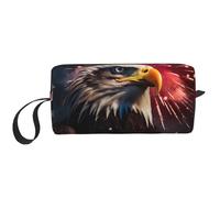 LNNIUK Trousse de toilette de voyage avec imprimé feu d'artifice d'aigle - Trousse de maquillage de voyage - Trousse de maquillage de voyage avec fermeture éclair