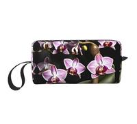 LNNIUK Trousse de toilette de voyage avec motif orchidée cloche, trousse de maquillage, sacs de maquillage de voyage, sacs de maquillage avec fermeture éclair