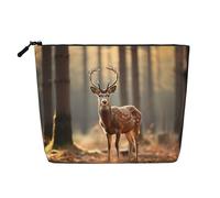 LNNIUK Whitetail Trousse de maquillage avec fermeture éclair Motif cerf fauve dans la nature sauvage Stag2, noir, One Size