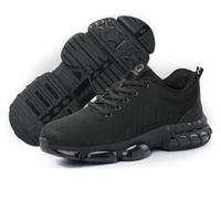 LNNLOO Baskets À Bout en Acier 35-50, Chaussures De Sécurité Isolantes Toutes Saisons, avec Coussin d'air, Anti-écrasement/Pression/Coup De Couteau, Doublure en Maille,49,Black
