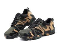 LNNLOO Chaussures De Travail pour Hommes (36-46), Camouflage Respirant/Antidérapant Résistant À l'usure, Embout en Acier Anti-écrasement/Semelle Anti-Perforation, pour Entrepôt,46,B