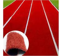 LNNNW Pelouse en Gazon Synthétique Gazon artificiel rouge, tapis de gazon synthétique de paysage, gazon artificiel for gymnases et terrains de jeux, rouleaux d'herbe avec trous de drainage(150x200cm)