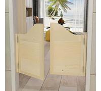 LNNNW Porte de séparation à persiennes en bois massif Vintage, décoration intérieure, porte tournante de café et de bar, taille et couleur personnalisées disponibles pour intérieur(Blu,120x90cm)