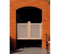 LNNNW Porte d'entrée en bois massif, porte battante à deux battants intérieure et extérieure de séparation, porte à mi-chemin en rondins de bar vintage pour intérieur(120x90cm)