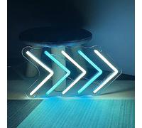 LNNW enseigne lumineuse neon Enseignes au néon personnalisables de flèche de LED, lumières de nuit d'indication de direction de toilette de barre pour Hôtel Pub Café Salle de Loisirs Mur(50x27cm)