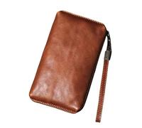 LNNXSZ Pochettes Homme Pochette en cuir for homme, portefeuille, sac de poignet, sac de téléphone de luxe(Brown)
