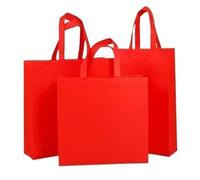 LNNXSZ Sac Cabas 20 pièces sacs non tissés à provisions fourre-tout(Red,42x33cm)