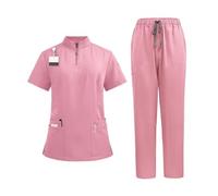 LNNXSZ Tenue Infirmiere Professionnelle Uniformes chirurgicaux for médecins et infirmières, Ensemble de Gommage for Femmes, vêtements de Travail for Salon de beauté, gommages cliniques(Pink,XX-Large)