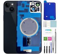 LNONLS 14 Plus Verre arrière de rechange pour iPhone 14 Plus Coque arrière en verre étanche et objectif d'appareil photo + Kit d'outils de réparation professionnel (minuit)