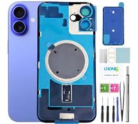 LNONLS 16 Plus Verre arrière de rechange pour iPhone 16 Plus Coque arrière en verre étanche et objectif d'appareil photo + Kit d'outils de réparation professionnel (Outremer)