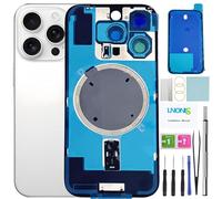 LNONLS 16 Pro Verre arrière de rechange pour iPhone 16 Pro Verre étanche et objectif d'appareil photo + Kit d'outils de réparation professionnel (titane blanc)