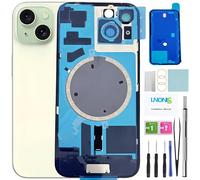 LNONLS Lot de 15 verres arrière de rechange pour iPhone 15 - Étanche - Objectif d'appareil photo - Kit d'outils de réparation professionnel (vert)