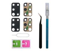 LNONLS Lot de 2 lentilles de rechange d'origine pour appareil photo arrière Samsung Galaxy A315/A31 2020 avec adhésif pré-installé et kit d'outils de réparation Noir