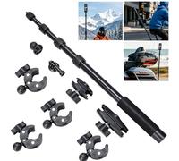 Lnopever Support Moto pour Insta360 X5 X4, Kit Accessoires Moto avec Perche Invisible 150cm et Double Pince, Fixation Guidon pour Camera 360 Moto, Compatible DJI Osmo 360 et GoPro