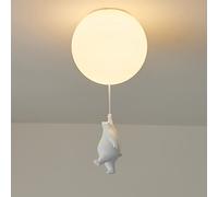 LNOPRPYS 25cm, Moderne Ours Polaire Lumières Lustre pour Enfants Abat-Jour Givré Lustre Sphérique Mignonne Lumières De La Chambre Garçon Fille Chambre Plafonnier Lustre D'éclairage Plafonniers