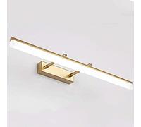 LNOPRPYS LED Lampe pour Mirior Eclairage de Salle de Bain Applique Mural Doré Moderne Miroir-Avant Garde-Robe Tableaux Luminaire Intérieur Couloir Hôtel Balcon Coifeuse IP44 Blanc Chaud,90CM