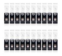 LNQ LUNIQI Lot de 20 clips de blocage de drapeau de jardin en plastique réglables anti-vent pour mâts de drapeau de jardin, accessoires de support (noir)